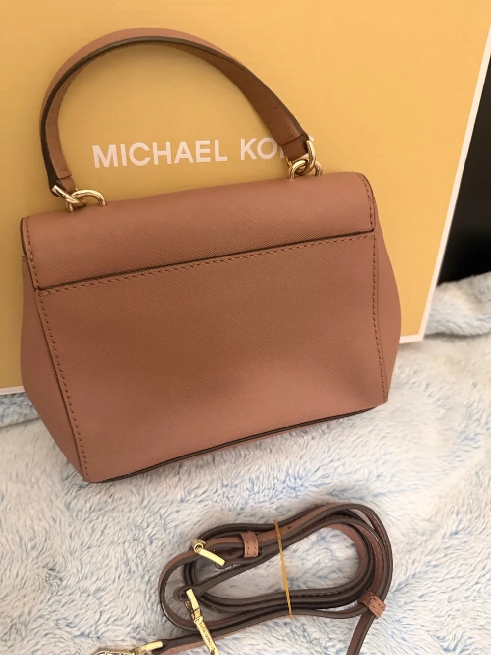 Michael Kors Mini Top-Handle Satchel in Dusty Rose Brown